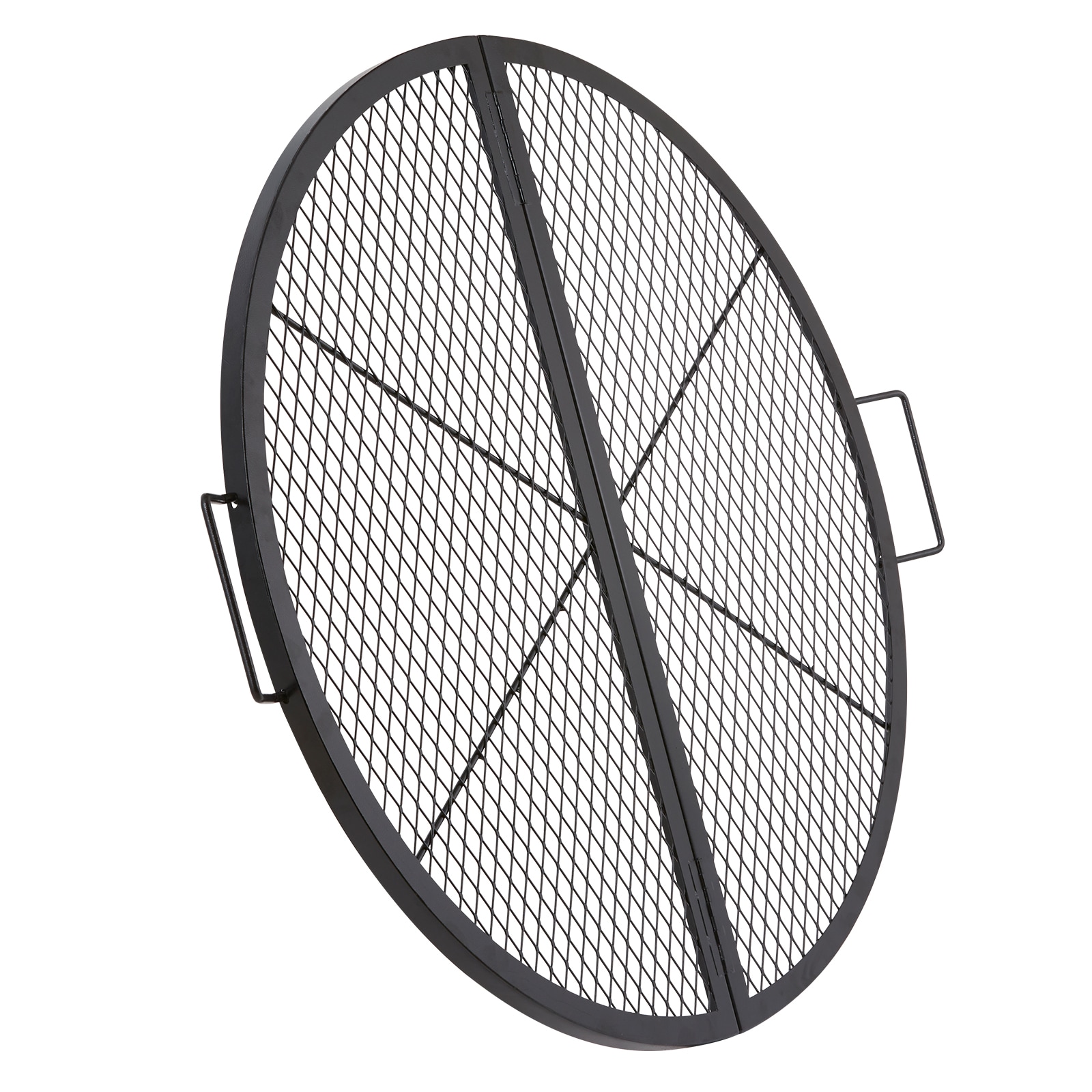 Fire Pit Grill Grate Foldable Round Steel Bbq Grid With Handle_voghion.com